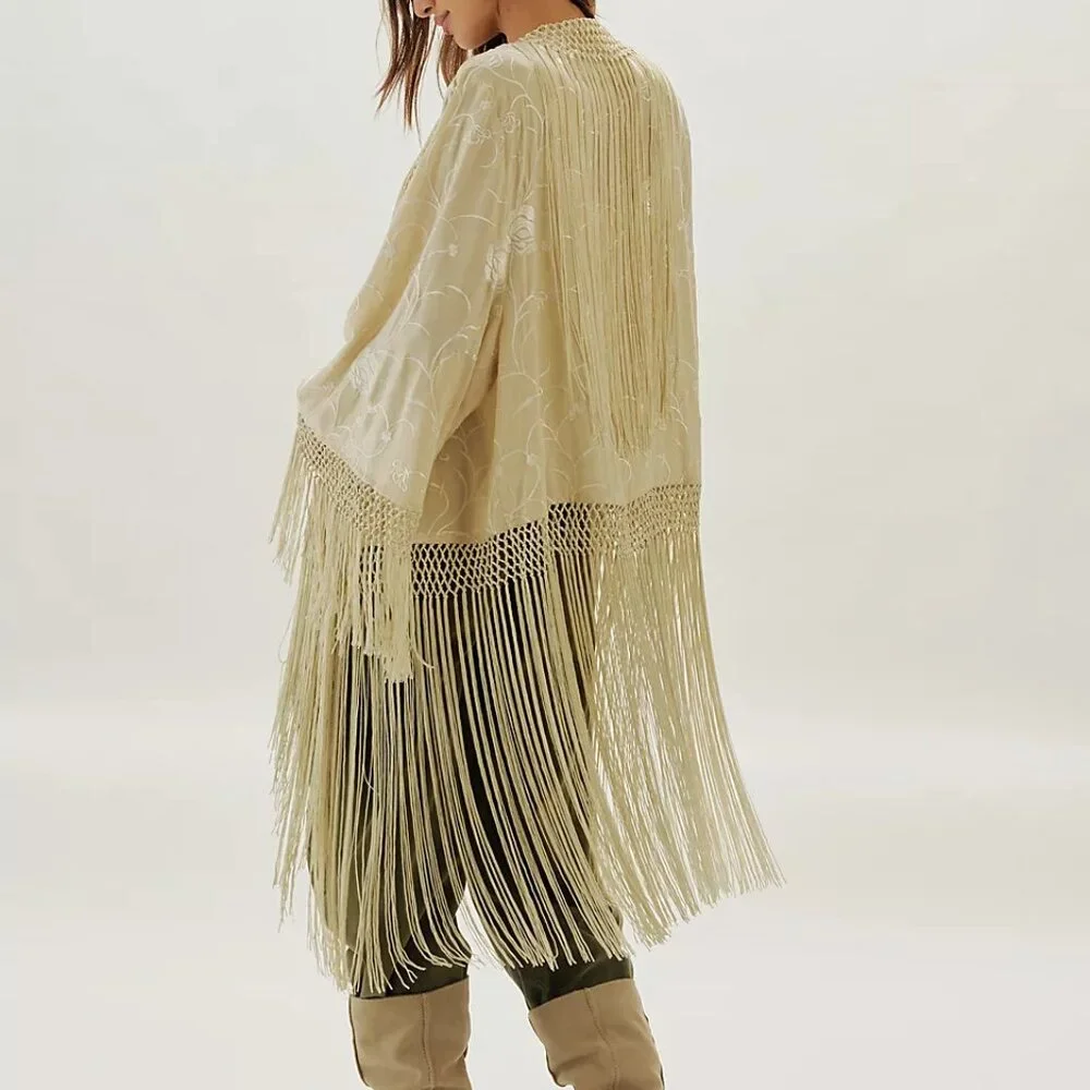 Free People London Nights Piano Duster in Ivory NWT OS